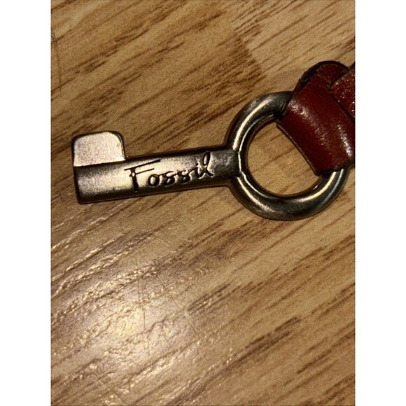 Fossil Canvas Earthtone Reddish Used Leather Handbag Purse! Real - Picture 2 of 9